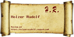 Holzer Rudolf névjegykártya